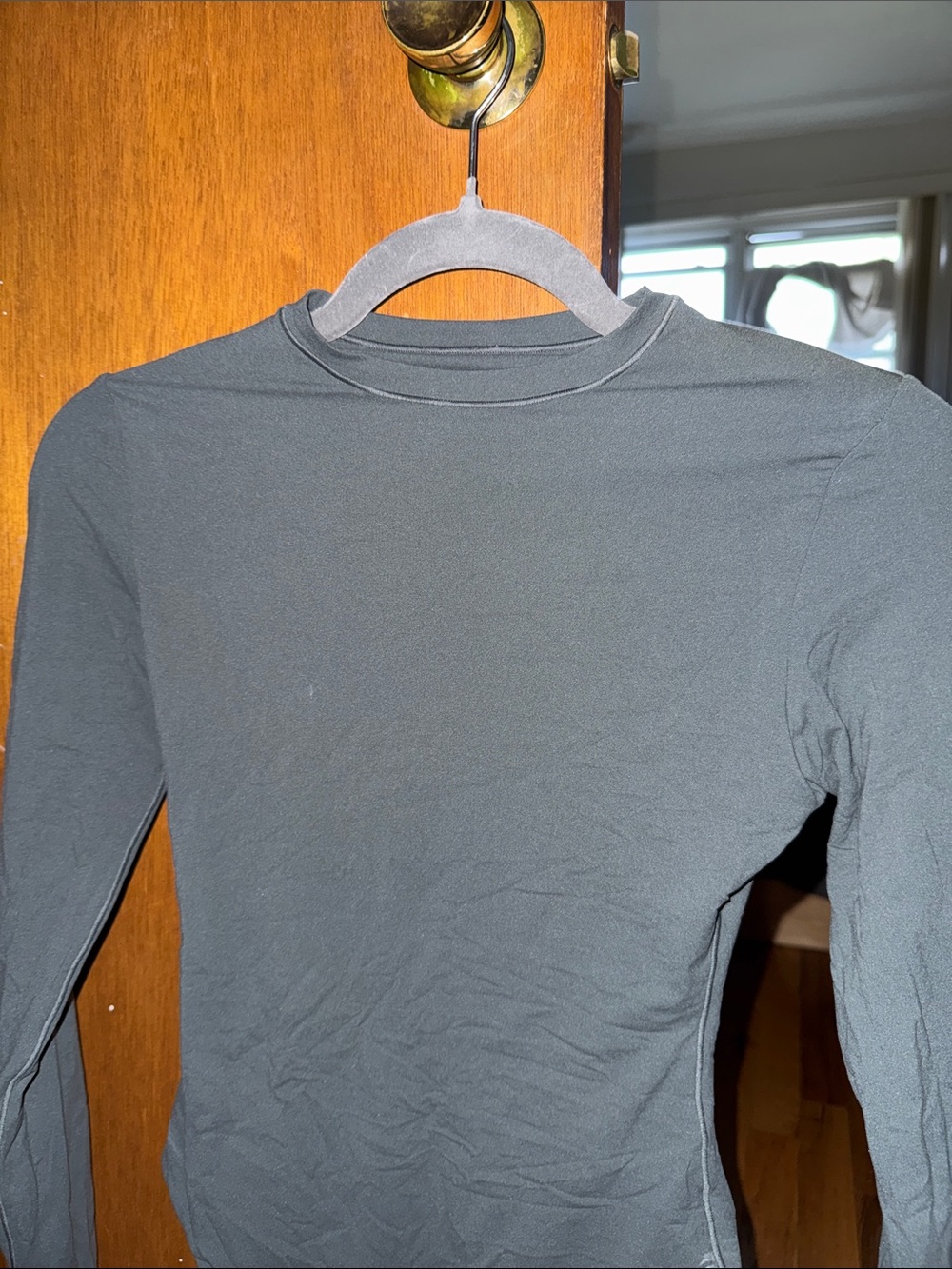 SKIMS Long Sleeve Crew Bodysuit - Charcoal